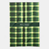 Groen geruit gaas geometrisch patroon theedoek (Verticaal)