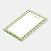 Groen geruit gepersonaliseerd post-it® notes (Schuin)
