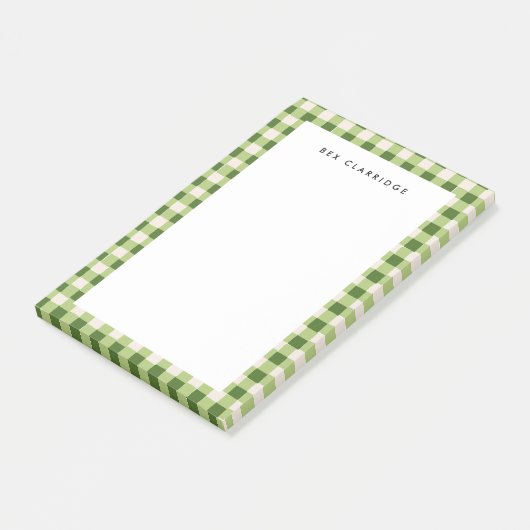 Groen geruit gepersonaliseerd post-it® notes (Schuin)