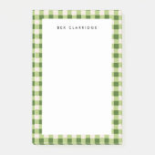Groen geruit gepersonaliseerd post-it® notes (Voorkant)