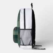 Groen geruit geruit ontwerp bedrukte rugzak (Rechts)