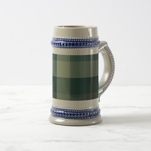 Groen geruit geruit ontwerp bierpul (Voorkant rechts)