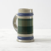 Groen geruit geruit ontwerp bierpul (Voorkant links)