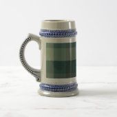 Groen geruit geruit ontwerp bierpul (Links)
