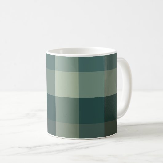 Groen geruit geruit ontwerp koffiemok (Voorkant rechts)