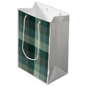 Groen geruit geruit ontwerp medium cadeauzakje (Voorkant Gekanteld)