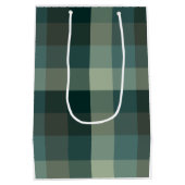 Groen geruit geruit ontwerp medium cadeauzakje (Achterkant)