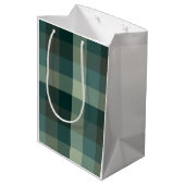 Groen geruit geruit ontwerp medium cadeauzakje (Achterkant Gekanteld)
