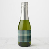Groen geruit geruit ontwerp sparkling wijnetiket (Voorkant)