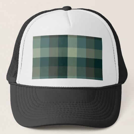Groen geruit geruit ontwerp  trucker pet (Voorkant)