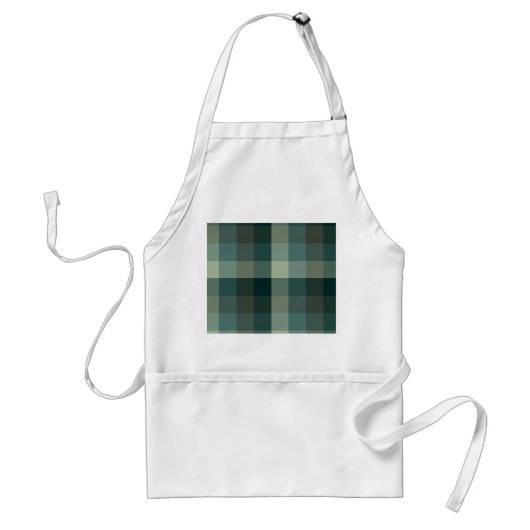 Groen geruit geruit plaid ontwerp standaard schort (Voorkant)
