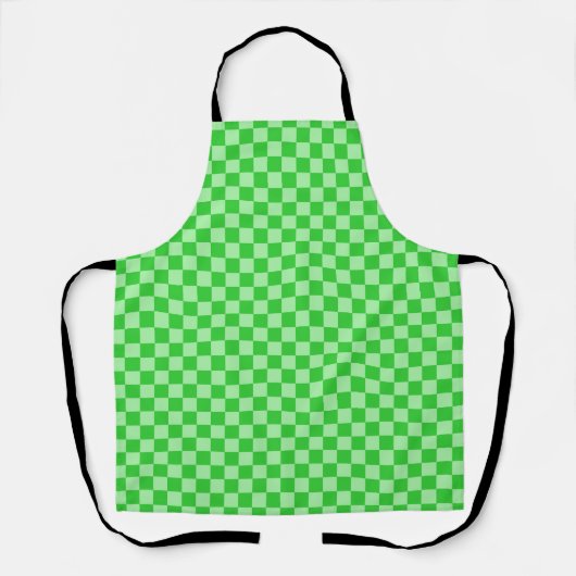 Groen geruit gingham patroon schort (Voorkant)