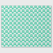 Groen geruit hartzakpapier cadeaupapier (Vlak)