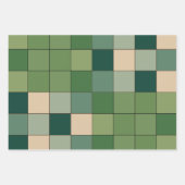 Groen geruit inpakpapier vel (Voorkant 3)