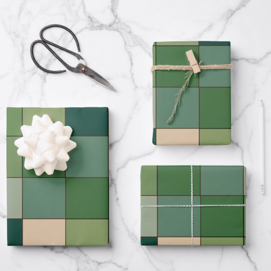 Groen geruit inpakpapier vel (Voorkant)