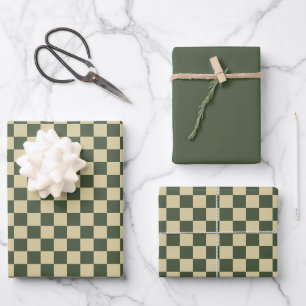 Groen geruit inpakpapier vel