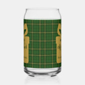 Groen geruit kerstfeestpatroon - blikvorm glas (Links)