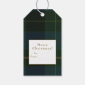 Groen geruit Kerstmis Cadeaulabel (Voorkant)