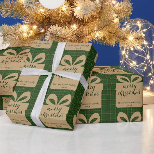 Groen geruit Kerstmis Festive Patroon -  Cadeaupapier (Feestdagen)