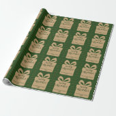 Groen geruit Kerstmis Festive Patroon -  Cadeaupapier (Uitgerold)