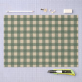 Groen geruit landelijk land tissuepapier (Craft)
