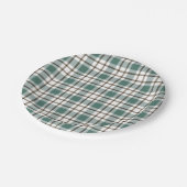 groen geruit licht tartan patroon papieren bordje (Gekanteld)