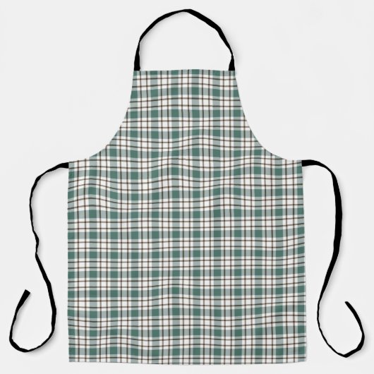 groen geruit licht tartan patroon schort (Voorkant)
