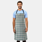 groen geruit licht tartan patroon schort (Gedragen)