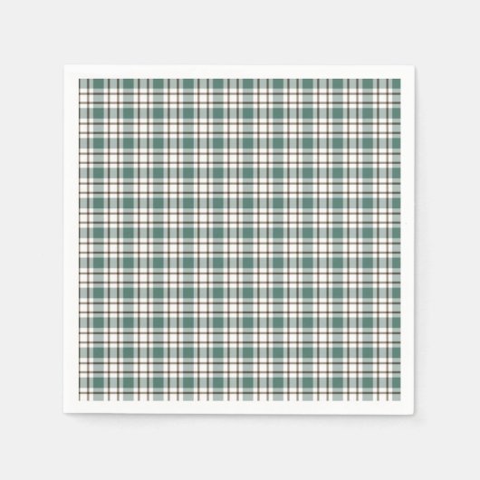 groen geruit licht tartan patroon servet (Voorkant)