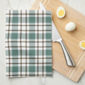 groen geruit licht tartan patroon theedoek (Quarter Fold)