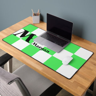 Groen geruit patroon achtergrond bureau mat