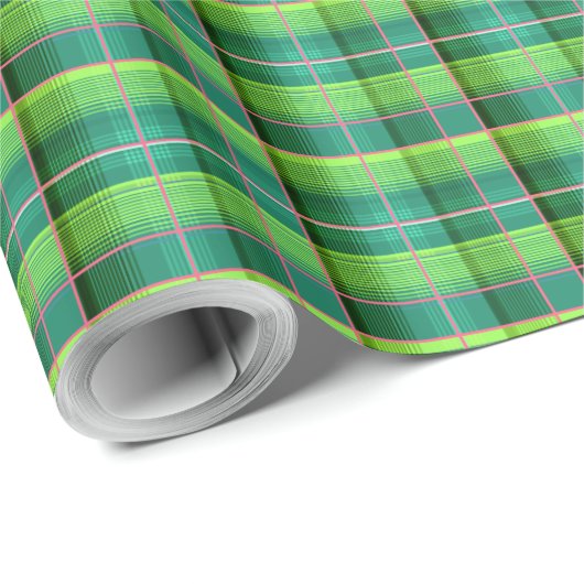 Groen geruit patroon klein formaat inpakpapier (Rol Hoek)