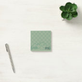 Groen geruit patroon Rustieke bergen monogram Post-it® Notes (Kantoor)