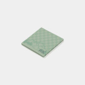 Groen geruit patroon Rustieke bergen monogram Post-it® Notes (Schuin)