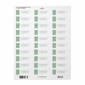 Groen geruit retouradreslabel etiket (Full Sheet)