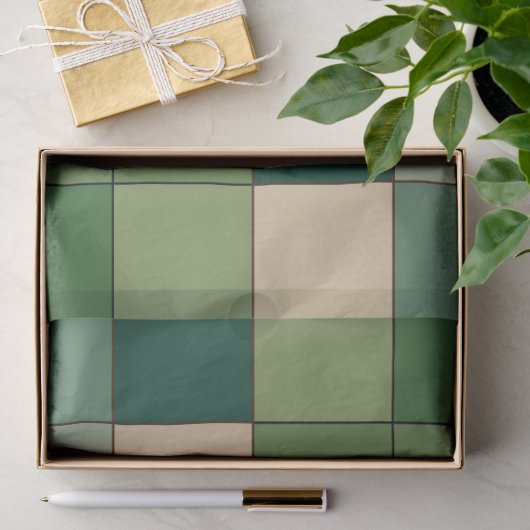 Groen geruit tissuepapier (Geschenk)