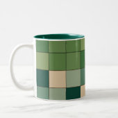 Groen geruit tweekleurige koffiemok (Links)