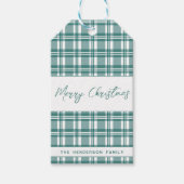 Groen geruit | Vrolijk kerstfeest Cadeaulabel (Voorkant)