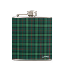 Groen geruite Clan Ross Jacht Tartan Monogram
