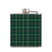 Groen geruite Clan Ross Jacht Tartan Monogram Heupfles (Achterkant)