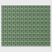 Groen geruite Coquette Bow Christmas Cadeaupapier (Vlak)