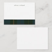 Groen geruite gepersonaliseerde briefpapier notiti notitiekaartje (Voorkant / Achterkant)