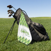 Groen geruite golfer argyle gepersonaliseerde hand golfhanddoek (Groen)