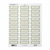 Groen geruite gouden tekst Custom Return Adres Etiket (Full Sheet)
