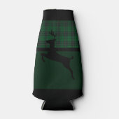 Groen geruite herten flesjeskoeler (Voorkant)