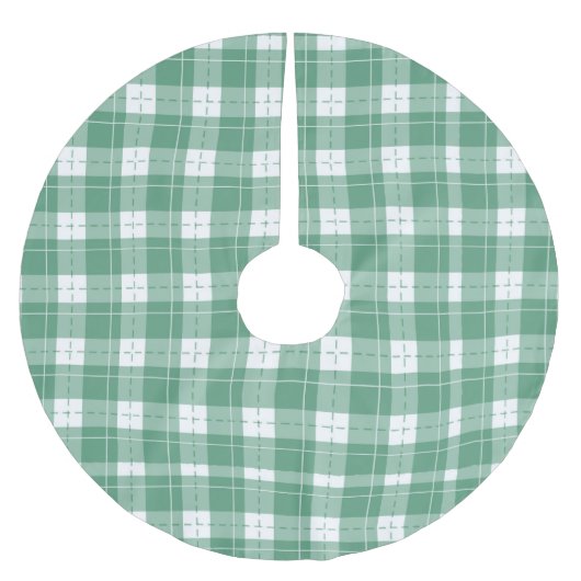 Groen geruite kerstboom basis Hoesje omhoog. Kerstboom Rok (Voorkant)