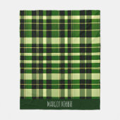 Groen geruite Mesh Brits geometrisch patroon Fleece Deken (Voorkant)