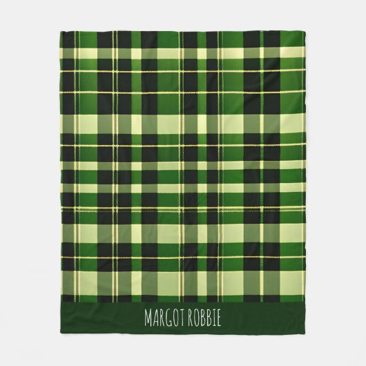 Groen geruite Mesh Brits geometrisch patroon Fleece Deken (Voorkant)