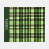 Groen geruite Mesh Brits geometrisch patroon Fleece Deken (Voorkant (Horizontaal))