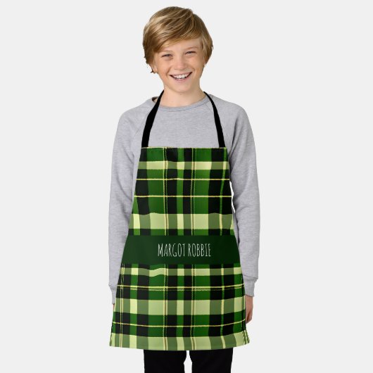 Groen geruite Mesh Brits geometrisch patroon Schort (Gedragen)